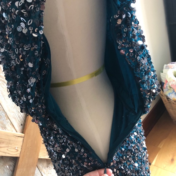 AIDAN MATTOX SPARKLY SEQUIN-BLOUSON DRESS 4 NWT - Picture 12 of 13